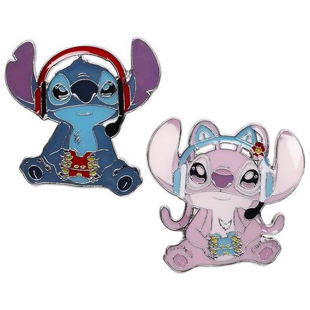 Disney Lilo and Stitch Gamer Stitch and Angel Enamel Pin Set Exclusivité Games Zone